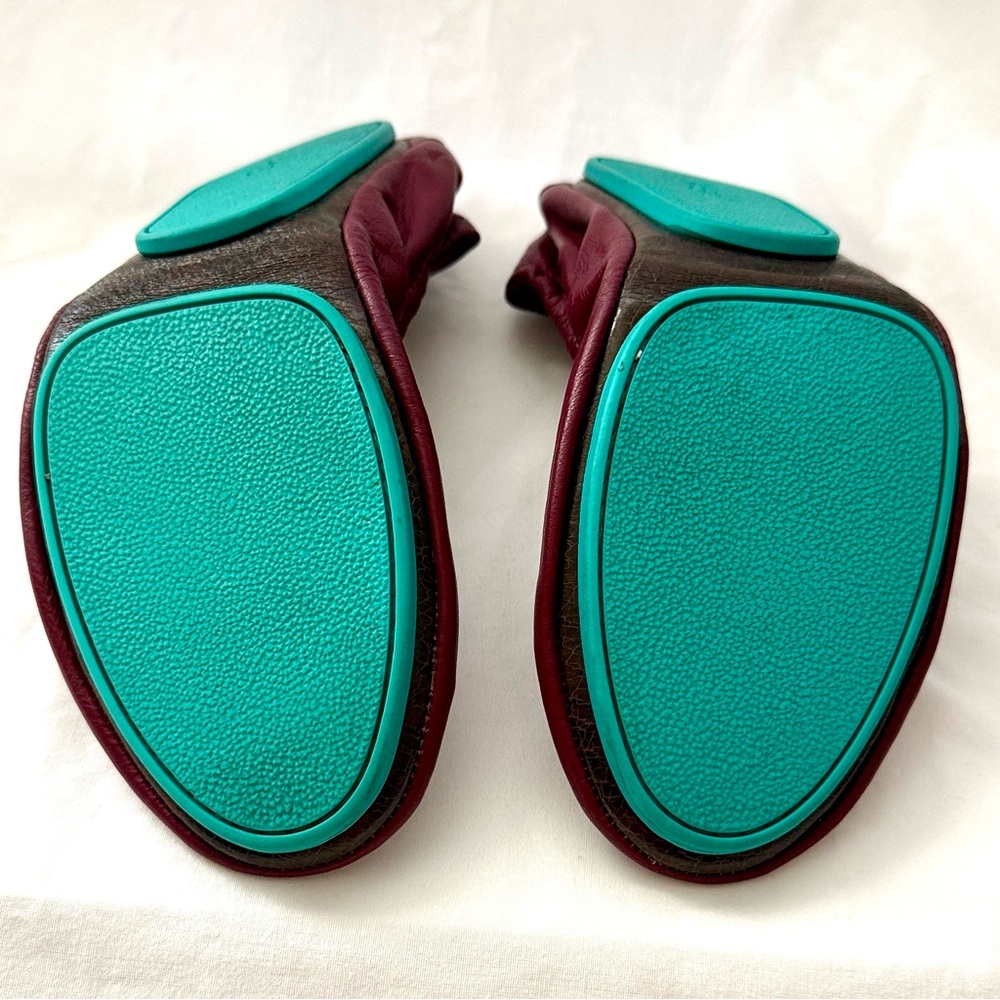 Tieks Burgundy Leather Ballet Flats Size 7 - Picture 4 of 11